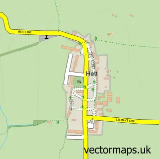 Street map sample of Hett, Durham