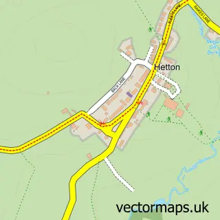 Street map sample of Hetton, North Yorkshire