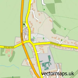 Street map sample of Heversham, Cumbria