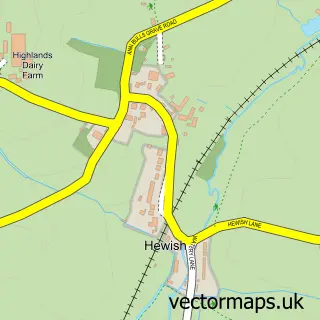 Street map sample of Hewish, Somerset