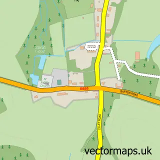Street map sample of Hexton, Hertfordshire