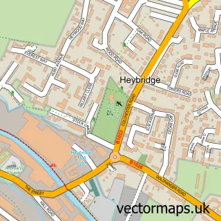 Street map sample of Heybridge, Essex