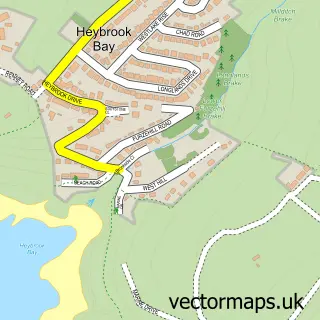 Street map sample of Heybrook Bay, Devon