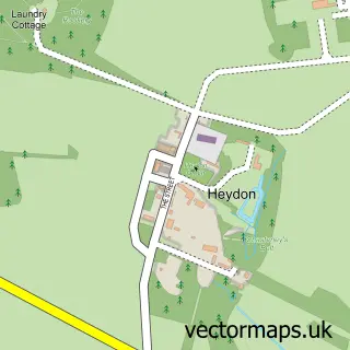Street map sample of Heydon, Norfolk