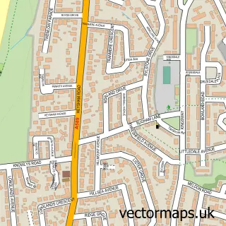 Street map sample of Heysham, Lancashire