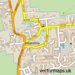 Street map sample of Hibaldstow, Lincolnshire
