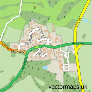 Street map sample of Hickleton, South Yorkshire