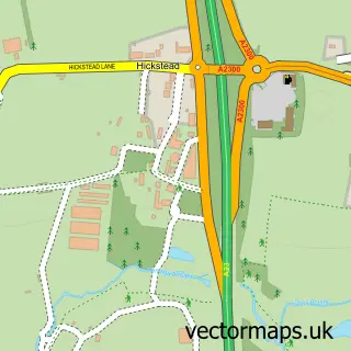 Street map sample of Hickstead, West Sussex