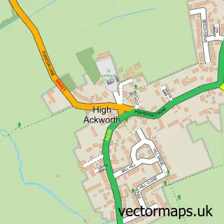 Street map sample of High Ackworth, West Yorkshire