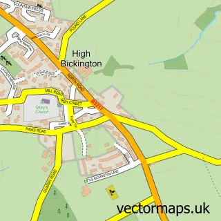 Street map sample of High Bickington, Devon