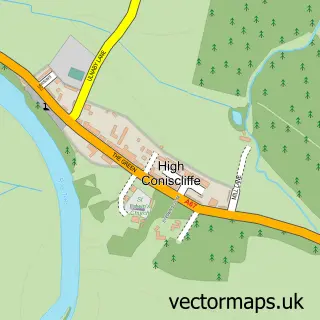 Street map sample of High Coniscliffe, Durham