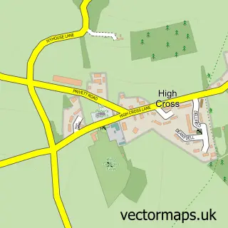 Street map sample of High Cross, Hampshire