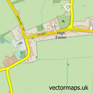 Street map sample of High Easter, Essex