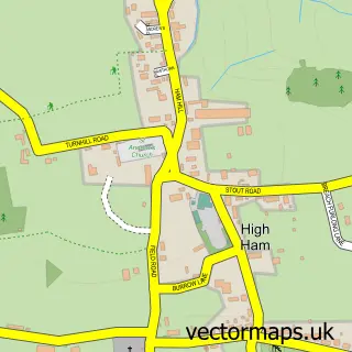 Street map sample of High Ham, Somerset