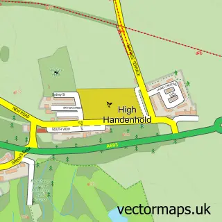Street map sample of High Handenhold, Durham