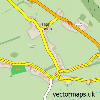 Street map sample of High Lorton, Cumbria