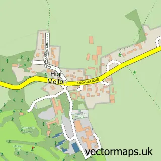 Street map sample of High Melton, South Yorkshire