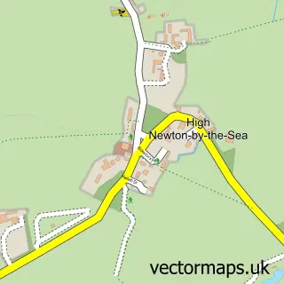 Street map sample of High Newton by the Sea, Northumberland