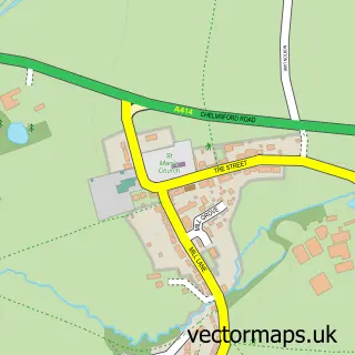 Street map sample of High Ongar, Essex