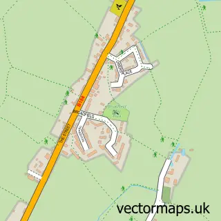 Street map sample of High Roding, Essex
