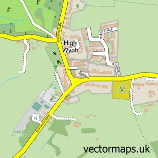Street map sample of High Wych, Hertfordshire