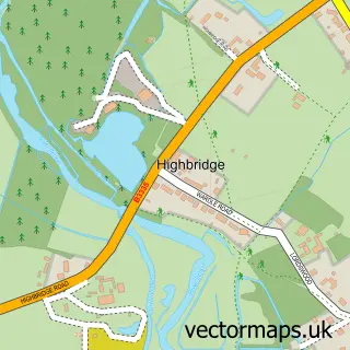 Street map sample of Highbridge, Hampshire