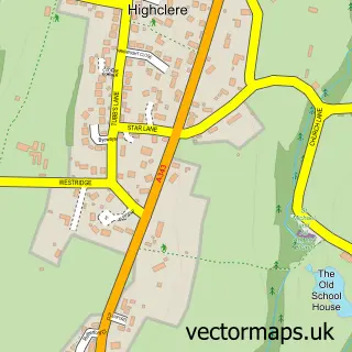 Street map sample of Highclere, Hampshire
