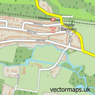 Street map sample of Higher Denham, Buckinghamshire
