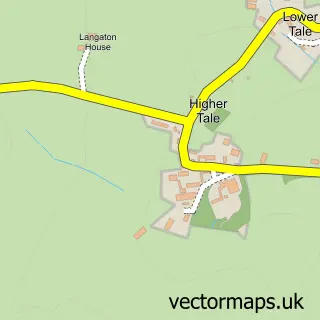 Street map sample of Higher Tale, Devon
