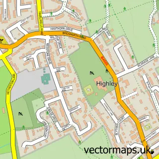 Street map sample of Highley, Shropshire
