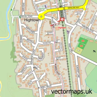 Street map sample of Hightown, Merseyside