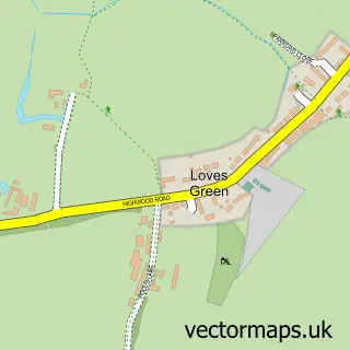 Street map sample of Highwood, Essex