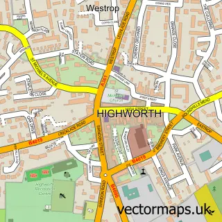 Street map sample of Highworth, Wiltshire