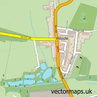 Street map sample of Hilcote, Derbyshire