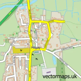 Street map sample of Hilgay, Norfolk