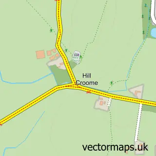Street map sample of Hill Croome, Worcestershire