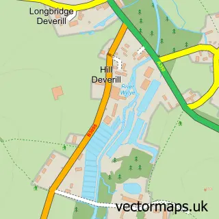 Street map sample of Hill Deverill, Wiltshire