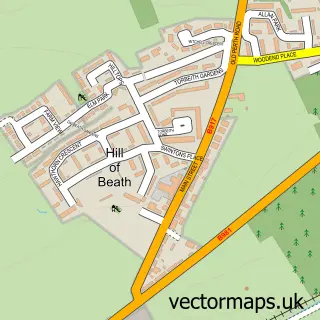 Street map sample of Hill of Beath, Fife