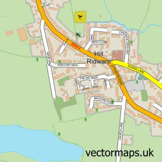 Street map sample of Hill Ridware, Staffordshire