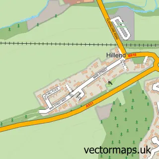 Street map sample of Hillend, Fife