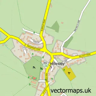 Street map sample of Hillesley, Gloucestershire