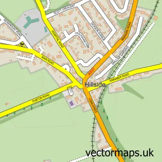 Street map sample of Hillside, Angus