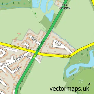 Street map sample of Hilton, Staffordshire