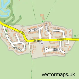 Street map sample of Hilton, North Yorkshire