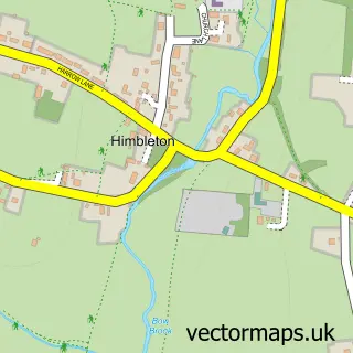 Street map sample of Himbleton, Worcestershire