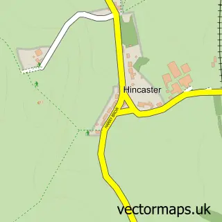 Street map sample of Hincaster, Cumbria