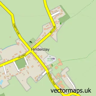 Street map sample of Hinderclay, Suffolk
