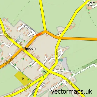 Street map sample of Hindon, Wiltshire