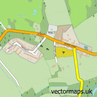 Street map sample of Hintlesham, Suffolk