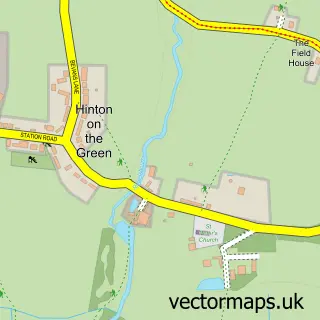 Street map sample of Hinton on the Green, Worcestershire
